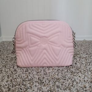 Betsey Johnson Pink Quilted Chain Crossbody Bag